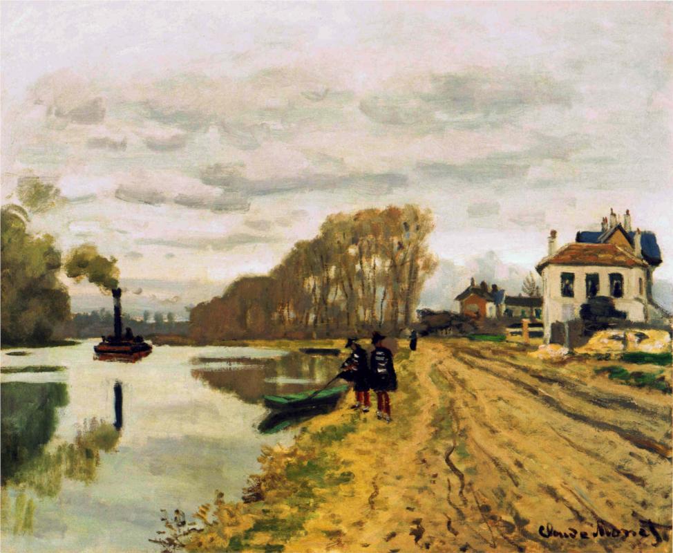 Infantry Guards Wandering along the River - Claude Monet Paintings